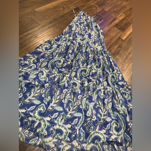 Zara printed maxi dress blue white boho formal summer  halter floral blogger fav - Picture 8 of 10